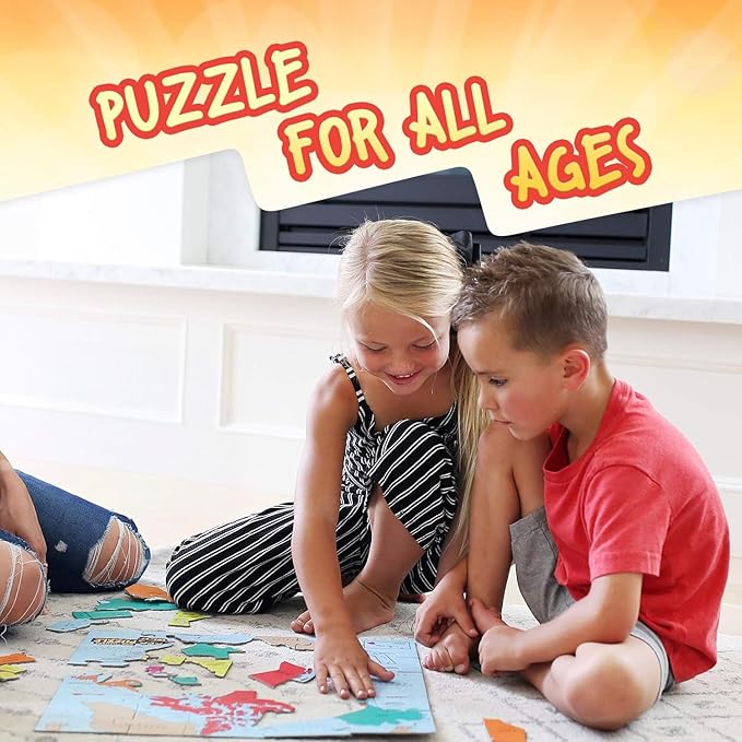 GeoToys GeoPuzzle, Country Jigsaw Puzzles Set of 6, Geography Game & Map Puzzle, Educational Games & Kids Learning Activities, Puzzle Gifts for Children Ages 6-9, Fun Learning Toys for Kids