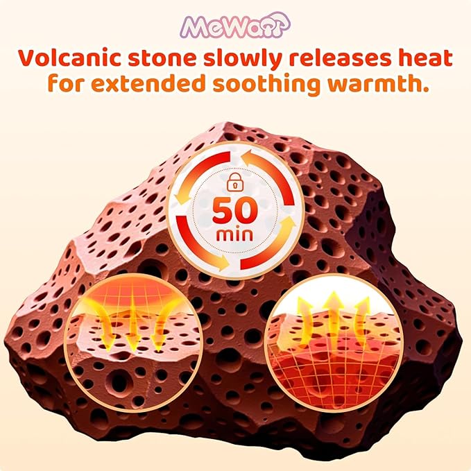 Strawberry Cow Plush Microwavable Stuffed Animals, Unscented 1.2 lbs Volcanic Rock Heatable Heating Pad 50-Minute Lasting Warmth Period Cramps Menstruation Stress Relief Gifts Girls Women