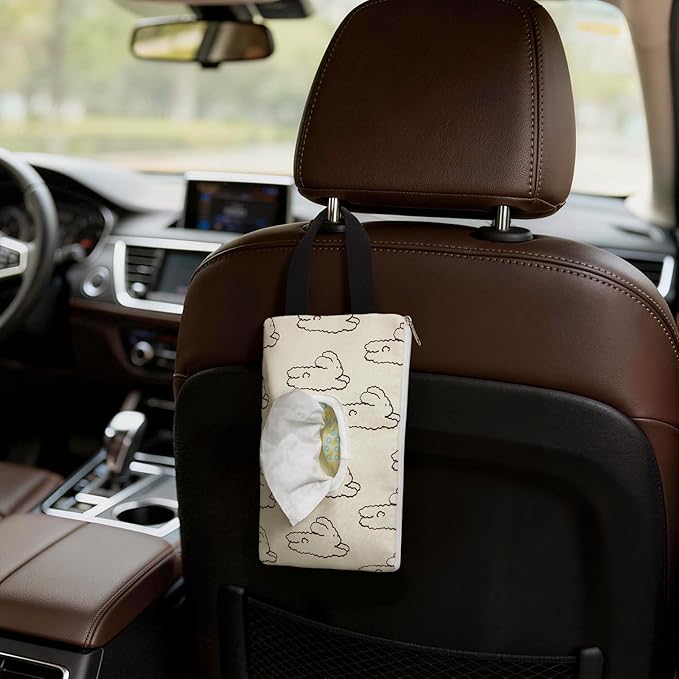 Quilted Baby Wipe Holder Floral Diaper Pouch Portable Quilted Wipes Bag for Car, Stroller (Rabbit)