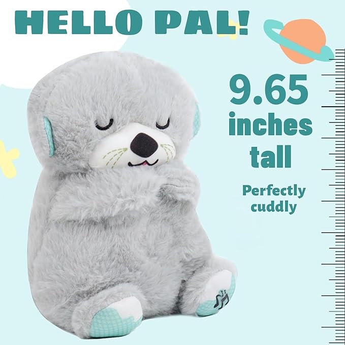 rytopt Breathing Stuffed Animal, No Breathing Movement in Its Abdomen, Simulated Breathing Sounds, 4 Gear Adjustment, Volume Control, Plush Toy with Music & Light