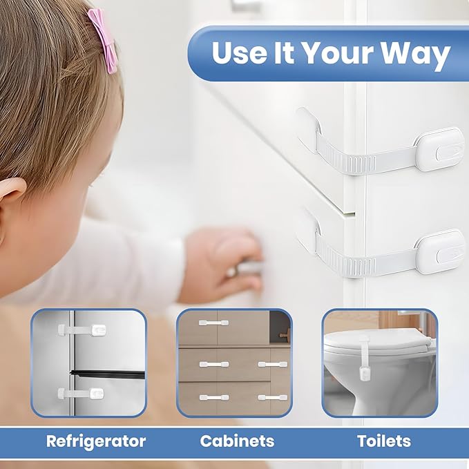 Baby Proofing Toilet Seat Locks (2-Pack) - Ideal Baby Proof Toilet Lid Locks (8.5" L x 3" W) - Easy Installation Toilet Locks Set - No Tools Required
