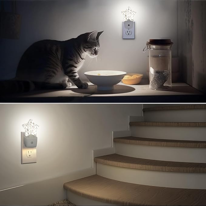 Marble Line Geometric Plug-in Night Light with Dusk-to-Dawn Sensor for Bedroom,Bathroom and Living Room Sleep Friendly lamp for Women/Girls/Boys Gift,0.5W