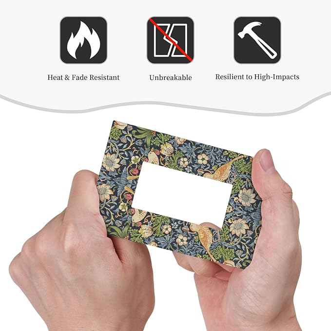 Decorative Outlet Covers Morris Strawberry Thrush Birds Colorful Plants 1 Gang Single Rocker Light Switch Cover Plate Wall Plates Gfci Faceplate For Bed Room Living Room Decor