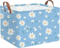 Rectangular Daisy Storage Basket,Kids Laundry Hamper,Waterproof foldable kids laundry basket,Blue Baskets,Books Box,Flower room decor(Daisy)
