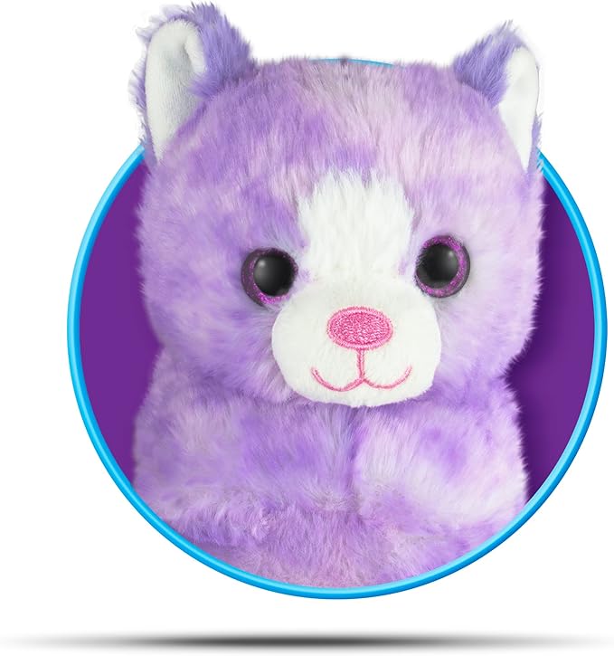 Cloudz Kids Super Soft N' Cuddly Animal Airplane Travel Neck Pillow! Keep Children Comfy and Supported with a Buddy While Traveling or just Resting at Home - Purple Cat