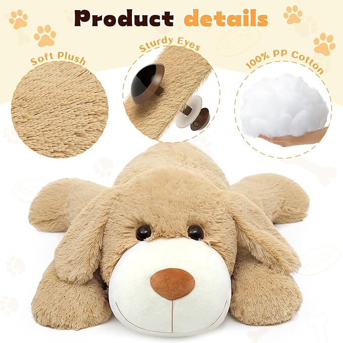 MorisMos Giant Golden Retriever Stuffed Animal 31" Large Stuffed Dog Plush Pillow, Soft Floppy Puppy Stuffed Animal Plush Toy for Kids & Adults, Cute Hugging Dog Plush for Birthday Chirstmas Gift