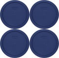 Pyrex 7402-PC 6/7-Cup Blue Food Storage Replacement Lids (4-Pack) - Made in USA