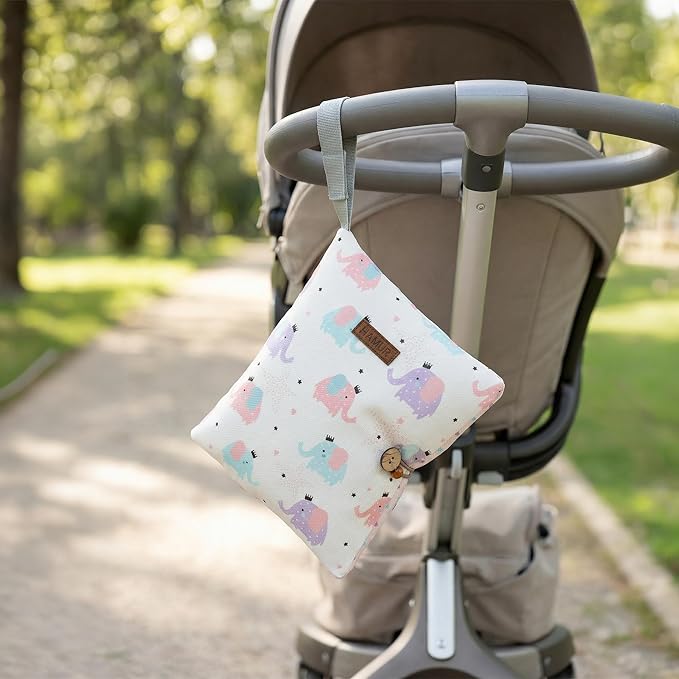 HAMUR Baby Diaper Bag Organizer – Travel-Friendly, Compact & Foldable | Stroller Pouch for Newborn Essentials – Must-Have for Boys & Girls (Elephant)