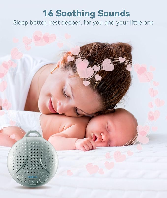 White Noise Machine for Babies and Kids - Baby Sleep Soother | Portable Sound Machine with Night Light for Nursery | 16 Soothing Sounds | Shush | Travel | Registry Gift | Baby Shower