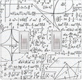 Math Formula 2-Gang Double Toggle Switch Plate, White Mathematics Wall Plate for Classroom, Study Room, Office & Kids Room