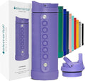 Elemental Iconic Kids Water Bottle for School - 100% Leak-Proof Insulated Water Bottles with Straw Lid & Pop-It Handle for Boys & Girls - Triple-Wall Insulated & BPA-Free, 14oz – Lavender