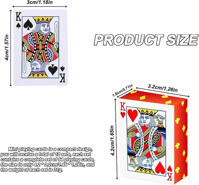 Mini Playing Cards 30 Pack, 1.65" Mini Deck of Cards, Miniature Playing Cards with Great Novelty Gift, Party Favor for Boys and Girls