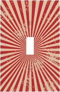 Retro Circus Sparkling Red White Lines Mid Century Decorative Light Switch Cover 1 Gang Single Toggle Device Electrical Faceplate Switchplates Decorator Outlet Wall Plate for Farmhouse Home Decor