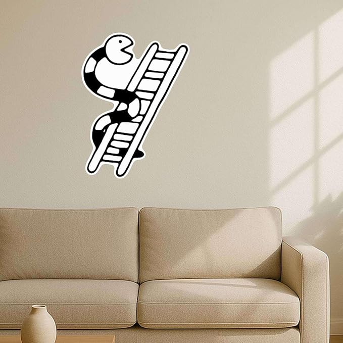 Azeeda 'Snakes & Ladders' White Premium Vinyl Decal Sticker – Waterproof, Durable & Easy to Apply - Ideal for Car Bumpers, Windows, Bins and More (DW00155450)