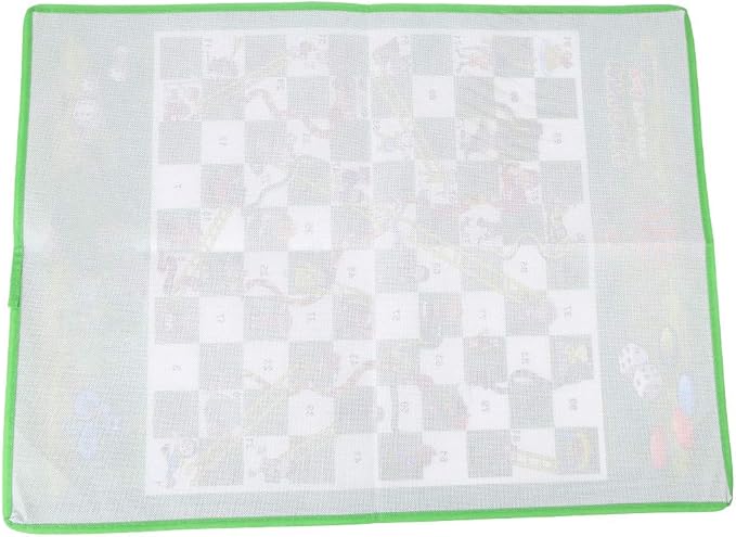 Snake Ladder Chess Board Game Washable Folding Non Woven Fabric Carpet Mat with Cartoon Pattern for Kids Family Indoor Outdoor Play Gift 60x45cm