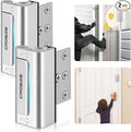 Home Security Door Locks 2 Pack, Metal Door Reinforcement Lock, 3" Withstands 1000 lbs of Impact for Inward Swing Doors, Defender Door Locks for Kids Safety, Prevent Unauthorized Entry (Silver)