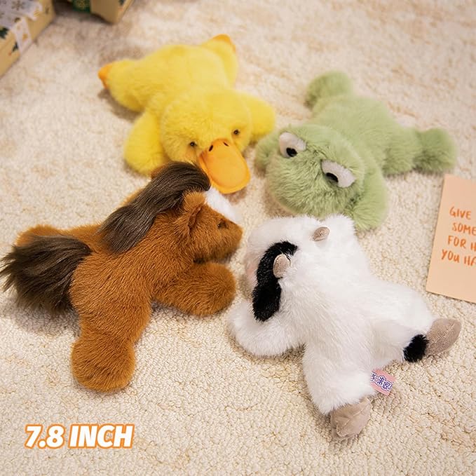PEACH CAT Horse Stuffed Animal 7.8" Cute Plushies Small Plush Toys Gifts for Kids Brown