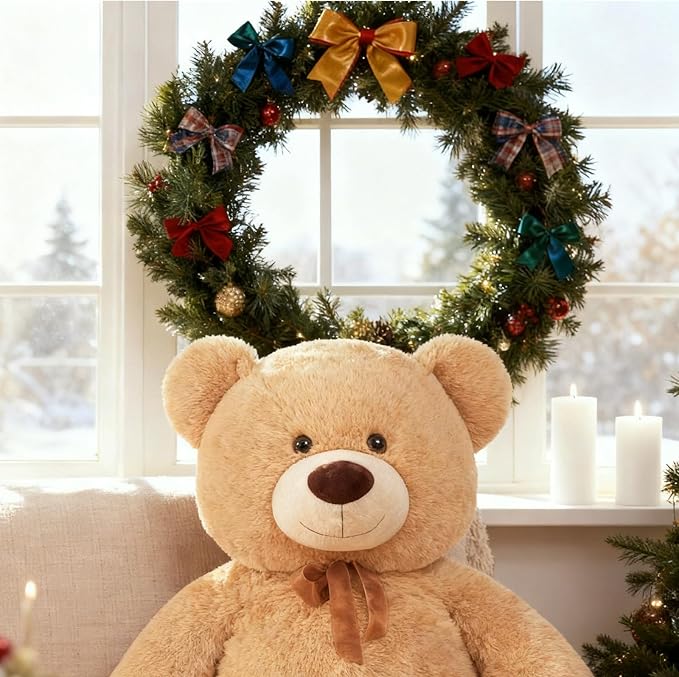 Toys Studio Ultra Soft Teddy Bear 51 inch Giant Stuffed Animal Large Stuffed Bear Plush Toy for Girls Women Gifts Christmas Kids Easter Valentine's Day Mother's Day