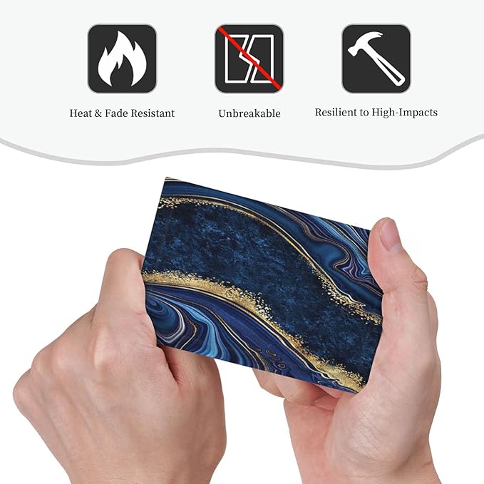 Navy Blue Marble 1 Gang Light Switch Cover No Decive Blank Wall Plate Decorative For Teen Kids Boys Bathroom Home Bedroom Art Panel Decorate 5" x 3