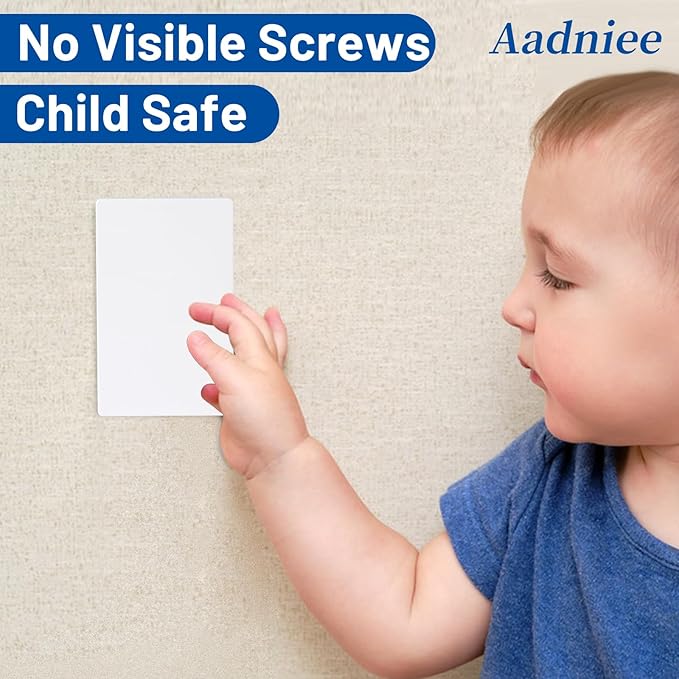 Screwless Blank Wall Plates, 1-Gang Child Safe No Device Outlet and Switch Covers, Standard Size 2.92" x 4.68" Hidden Screw Faceplate, Unbreakable Thermoplastic (5 Pack, Gloss White)