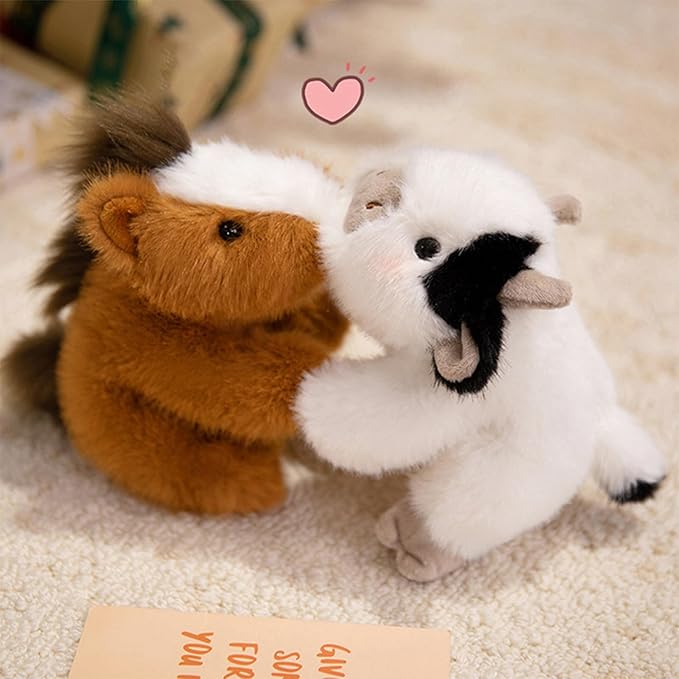 PEACH CAT Horse Stuffed Animal 7.8" Cute Plushies Small Plush Toys Gifts for Kids Brown
