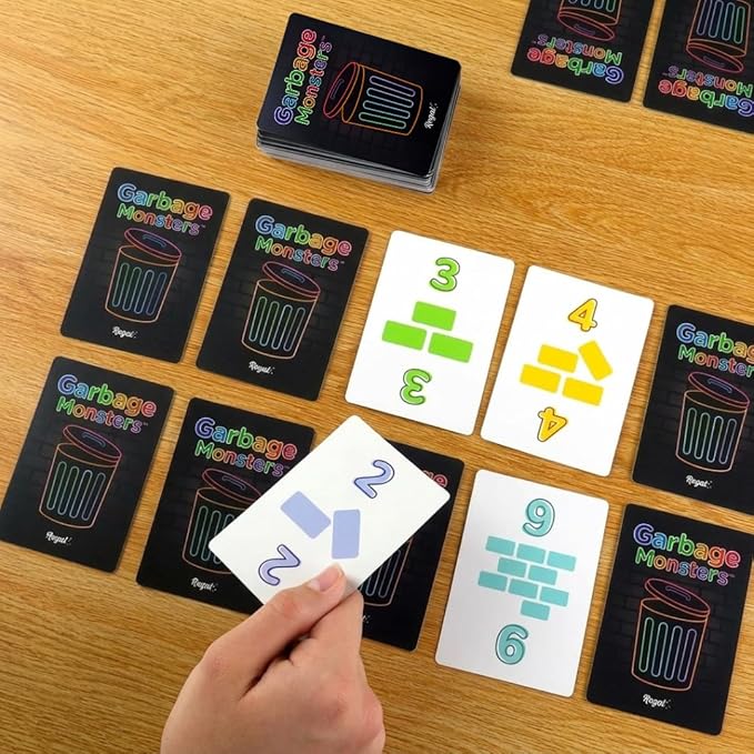 Regal Games Garbage Monsters Card Game Set for Kids, Teens & Adults - 2-4 Player Fun Family Games - Travel Playing Cards (16 Garbage Monsters Cards)