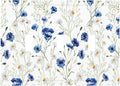 Light Switch Cover Plate Watercolor Daisy Blue Floral Vintage Plant 3 Gang Triple Toggle Decorative Switch Plates Wall Plates Electrical Switchplate Faceplate for Bedroom Home Decor