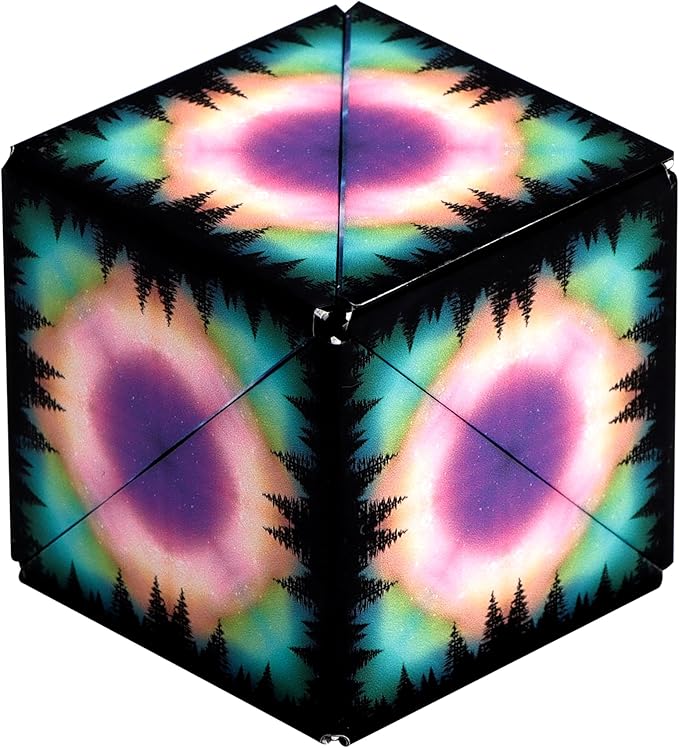 Shashibo Shape Shifting Box - Award-Winning STEM Fidget Toy with Ultra Strong Magnets - Puzzle Cube Transforms Into 100+ Shapes, Perfect Sensory Gift for Kids, Teens, and Adults (Moon)