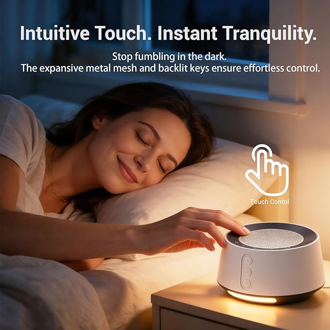 BGOVERSS White Noise Machine with Night Light – 20 Soothing Sounds, 10 Color Lights, 5 Timer Settings & Memory Function, Portable Sleep Sound Machine for Baby Nursery, Kids & Adults, Pink