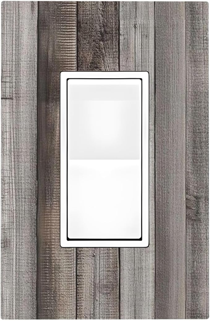 Decorative Outlet Covers Vintage Brown Gray Wood Texture 1 Gang Single Rocker Light Switch Cover Plate Wall Plates Gfci Faceplate For Farmhouse Cabin Decor