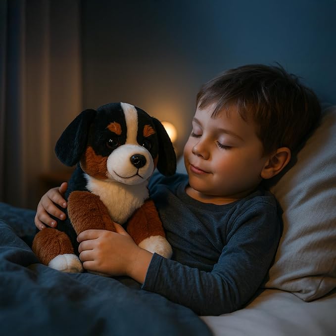 WEIGEDU Bernese Mountain Dog Stuffed Animals Puppy Plush Toys for Boy Girl Kids Gift Birthday, 12 inches