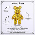 Aesnefe Worry Bear, Pocket Bear Hug, Anxiety Gifts for Men Women, Anxiety Relief Gifts, Mental Health Positivity Gift for Anxious Friend, Back to School Reminder of Comfort, Gold