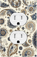 Outlet Covers Doodle Style Floral Abstract Teardrop 1 Gang Duplex Light Switch Cover Decorative Switch Plates Electrical Receptacle Faceplate Wall Plate For Bed Room Living Room Decor