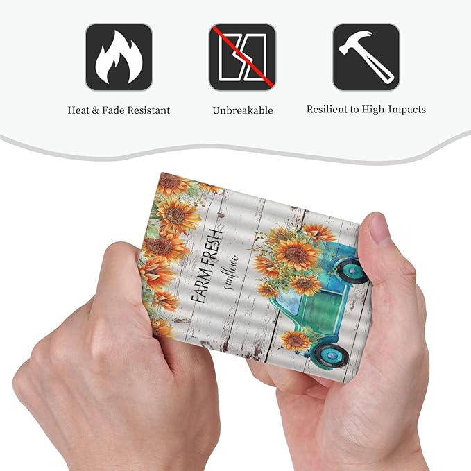 Decorative Switch Plate Covers Teal Farm Truck Pulling Sunflowers 1 Gang Light Switch Cover Plate Blank Wall Plate Cover Switchplate Electrical Faceplate for Farmhouse Bathroom Bedroom Decor