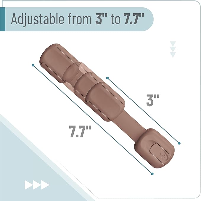 Bates- Child Safety Strap Locks, 6 Pack, Warm Earthy, Baby Cabinet Locks with Adjustable Strap Length