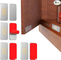 PHIXBEAR No Drill Magnetic Cabinet Door Catch with Adhesive – Stainless Steel, Strong Hold Child Safety Lock for Kitchen Cabinets, Bathroom, RV – Drawer Magnets 1.57” x 0.79” 4 Pack