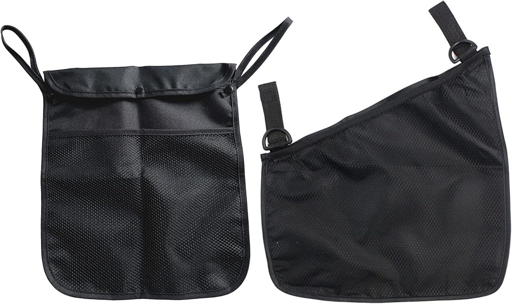 2PCS Pack Baby Stroller Organizer,The Side One for Toys and Snacks,The Back One For Mommy to Keep Keys, Phone, Snacks, Bottles,Nappy Diaper Storage, Detachable,Fits for Umbrella Strollers (BLACK F)