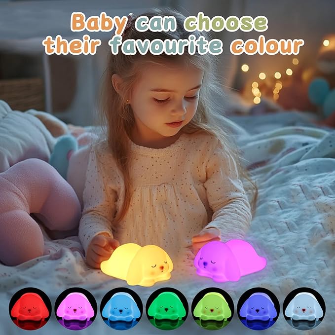ZKLiLi Bunny Night Light for Kids Lamp, 16 Colors Lamp Cute, Dimmable Baby Night Lights for Nursery,Silicone Rechargeable Nightlight for Kids Room, Kawaii Room Decor