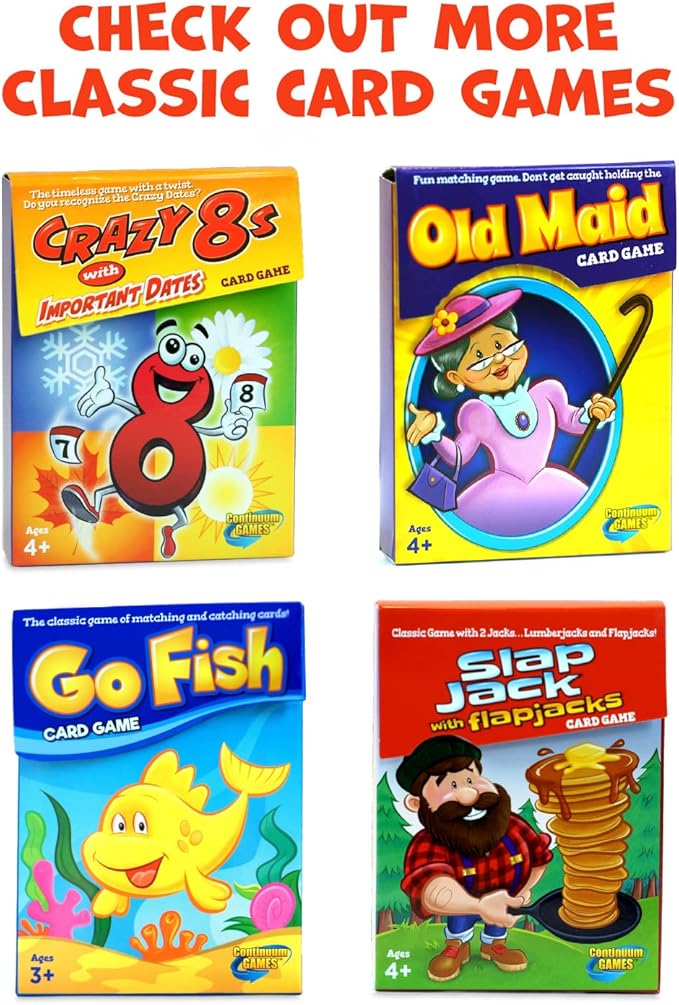 Continuum Games Crazy 8s with Important Dates Card Game - Kids Age 4 and Up