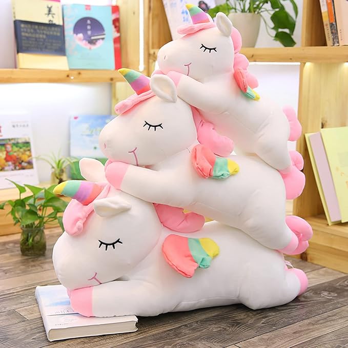 Unicorn Stuffed Animal, Soft Unicorn Plush Hugging Pillow Toy Gifts for Kids (White, 19.6 in)