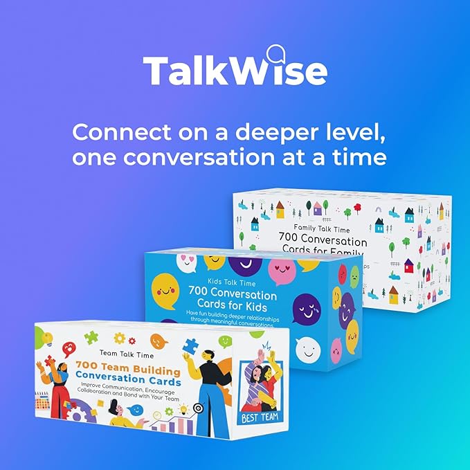700 Conversation Cards for Kids, Fun Kids Conversation Starter Cards for Kids, Teens, Family Night, Dinner, Play Conversation Games, Color-Coded Across 6 Topics, Take Anywhere