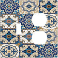 Wallplates Mandala Decorative Tile Talavera Moroccan Tiles 1 Toggle 1 Duplex Switch Plate Electrical GFCI Faceplate Decorative Light Switch Covers for Bedroom living Room Decor