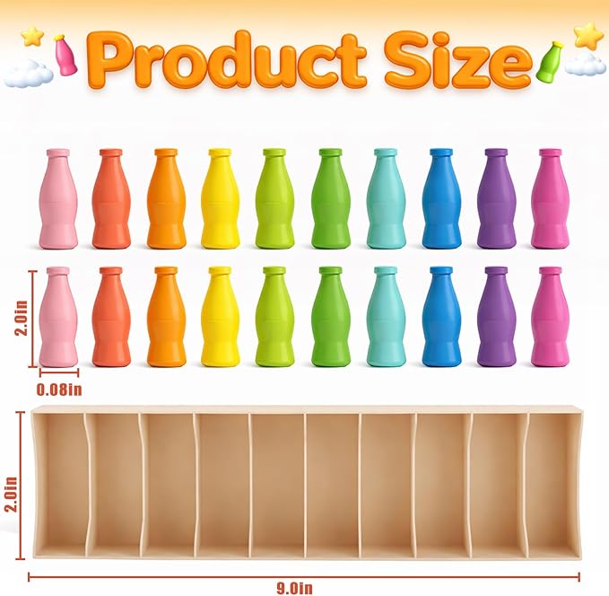 Match The Bottle Color Game, Fun Family Board Game for Kids and Adults 2–4 Players, Bottle Flip Challenge Toy for Travel, Camping, Holidays, Celebrate Birthday Party, Backyard Night (Medium, Plastic)