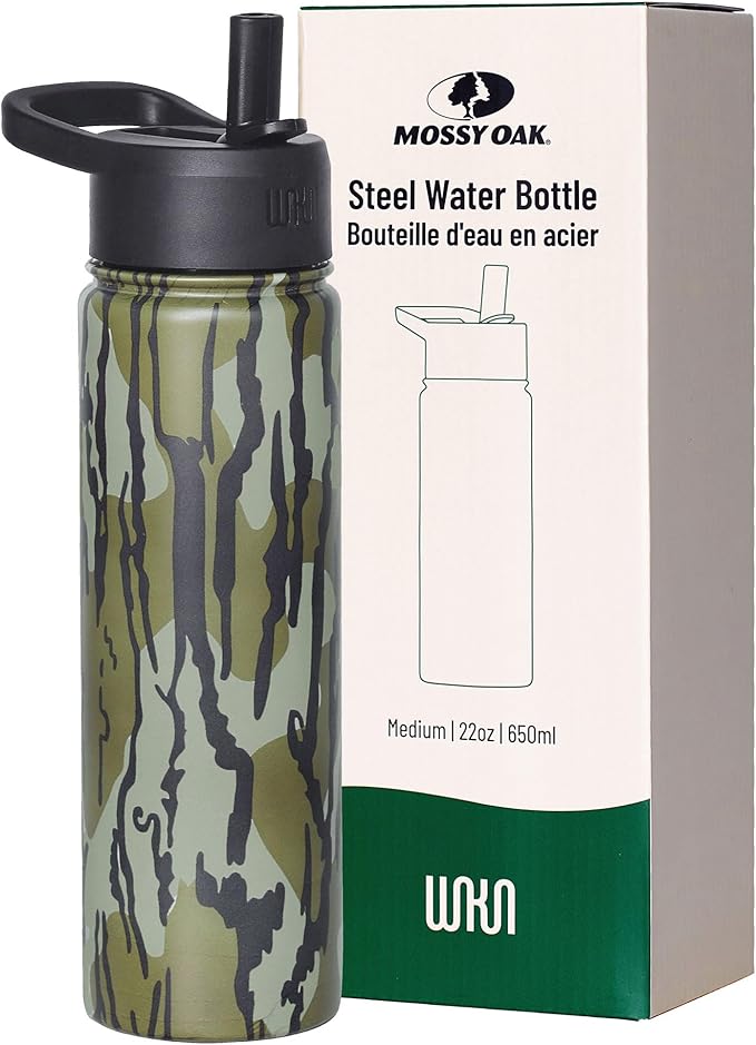Wildkin Mossy Oak 22oz Kids Water Bottle – Leakproof, Vacuum-Insulated, Durable, Easy-Clean - Bottom Land