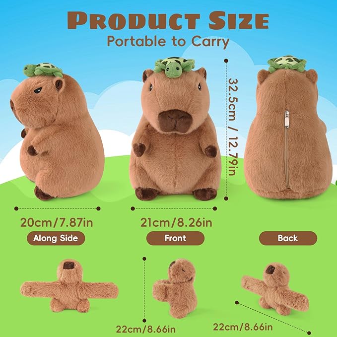 Youthfuljive 5 in 1 Capybara Plush Set 12.8" Mommy Capybara Stuffed Animal with Babies Inside, Stuffed Capybara Plush with 3 Baby Capibaras Peluches Capybara Pillow Plushies Toys for Kids Birthday