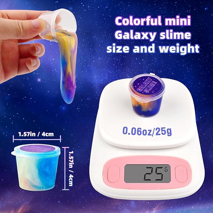 80 Pack Slime Party Favors Kit, Mini Galaxy Bulk Slime Stretchy Stress Relief for Kids 8-12, Soft Putty Toy, Girls and Boys Classroom Reward, Birthday, Goodie Bag Stuffers