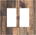 Rustic Brown Wood Plank Vintage Country Wooden Board Decorative Outlet Covers 2 Gang Double GFCI Rocker Electrical Wall Panels Light Switch Cover Plate for Farmhouse Home Decor