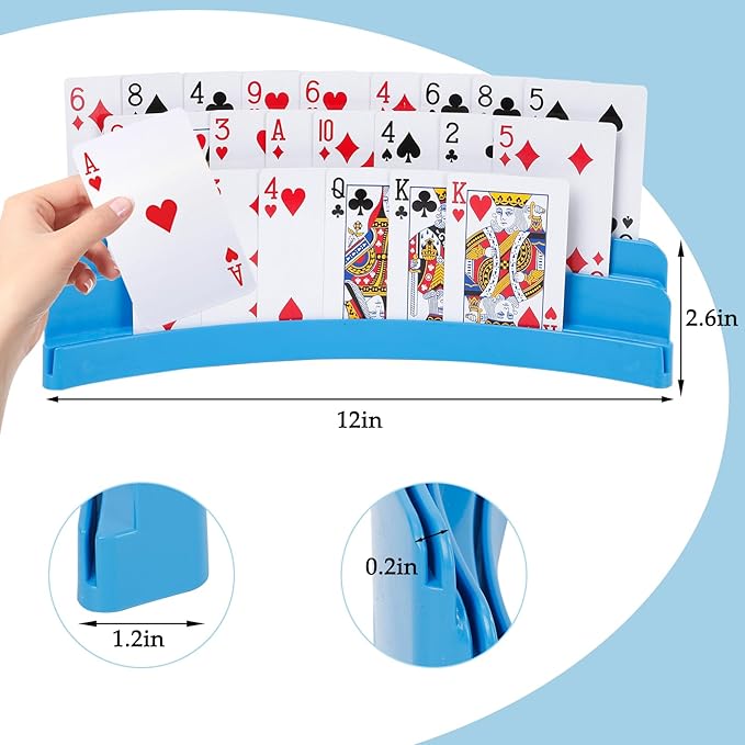 Three-Layer Design Playing Cards Holders，Playing Card Holder for Kids Adults Hands Free Card Holder for Family Card Game Nights Poker Parties