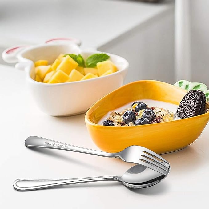 LIANYU 15-Piece Kids Silverware Set, Stainless Steel Toddler Utensils Flatware Set, Child Cutlery Tableware for 5, Include Knife Fork Spoon, Mirror Finished, Dishwasher Safe
