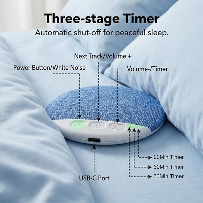 Ultra-Thin Bluetooth Pillow Speaker,Mini Portable Under Pillow Speaker with White Noise Timer Wireless Sleep Aid,Bone Conduction Sound Design for Side Sleepers,Private Stereo Sound for Adult&Kid,Pink
